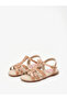 Girls Sandals With Back Strap Beige | Made In Brazil - 4