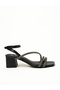 Ladies Mid Heel Sandals Black | Made In India - 2