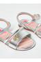 Infant Girls Sandals With Back Strap Silver | Made In Brazil - 5
