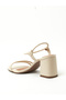 Ladies Mid Heel Sandals Cream | Made In Brazil - 3