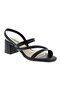 Ladies Mid Heel Sandals Black | Made In Brazil