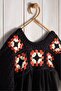 Handmade Motif Black Long Sleeve Girl's Dress - 3