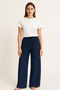 Women's Rubber Waist Wrap Palazzo Pants