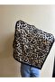 Women's Leopard Pattern Scarf Bandana in Brown Black Colors - Gift 50*50 cm - 2