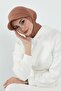 3-Piece Set of Hijab, Visor, and Hat, Hijab, St-1P, Dark Brown - 4