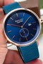 Men's Watch with Calendar Steel Case & Steel Cord Navy Blue Zmfer182 - 3