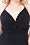 Plus Size Halter Dress with Twist Detail on the Front - 2