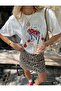 Women's Crew Neck Cherry Printed Oversize Loose Cotton Sthirt Ayd20112