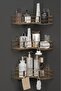 3 Pieces Adhesive Bathroom Corner Shelf Corner Shelf Shower Shampoo Holder Organizer Organizer Shelf Gold Plated