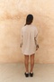 Gaelil Oversize Beige Linen Shirt Shorts Set - 4