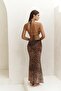 Griffin Leopard Printed Lace-Up Detailed Long Dress - 5