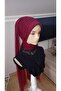 Burgundy Scarf Type Veil Model Ready Veil Ready Shawl Ready Turban - 4
