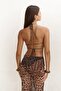 Griffin Leopard Printed Lace-Up Detailed Long Dress - 7