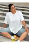 Women's Relaxed Fit Crew Neck T-Shirt White - 3