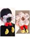 New Trend Fluffy Flower Minnie Dangling Feet Red Polka Dot Satin Bagel Tire Flower Buckle
