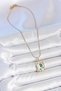 316L Steel Gold Color Chain Mi Enameled Flower Embroidered Pearl Detail Portrait Model Women's Necklace Tj-Bko10186 - 2
