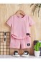 Text Printed Summer 100% Cotton Children's Suit