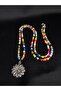 Colorful Beaded Long Necklace – Handmade Jewelry with Flower Figure - 5