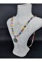 Colorful Beaded Long Necklace – Handmade Jewelry with Flower Figure - 4