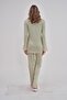Maternity Pajama Set with Lace Detail on Neckline and Sleeves - 4