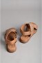 Seç 706 Genuine Leather Women Sandals Taba Snake - 5
