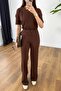 Women's Basic Summer Short Sleeve Flexible Casual Ribbed Suit - 3