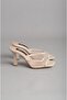 Seç 8302 Tul Detatyli Heel Slippers (Heel Height: 10 cm) Beige Patent Leather - 4