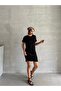 Women's Black Crew Neck Soft Touch Dress - 3
