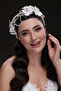 Eye-Catching Bridal Tiara - Crystal Weave and Large Flower Motif