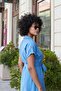 Women's Silky Modal Fabric Collar Off-Shoulder Epaulets Side Pockets Belted Below Knee Length Long Dress-Ind - 6