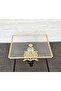 Glass 2-Pack Square Serving Plate-Presentation Plate-Speech Tray-Presentation Tray-Dump Gold Frame 22+27cm - 4