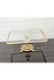 Glass Large Square Serving Plate-Presentation Plate-Speech Tray-Presentation Tray-Dumped Gold Frame 27cm - 5