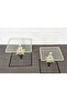 Glass 2-Pack Square Serving Plate-Presentation Plate-Speech Tray-Presentation Tray-Dump Gold Frame 22+27cm - 7