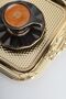 3332 Stainless 2-Piece Rectangular Steel Tray Gold - Tea Coffee Food Presentation Serving Tray Set - 2