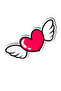 Angel Wing Heart Sticker Car, Motorcycle, Helmet, Laptop, Windshield Sticker 13X6 cm
