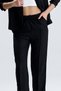 Women's Flam Linen Trousers – Elastic High Waist Relaxed Cut Summer Oversize - 4