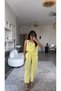 Women's New Season Yellow Summer Trousers Blouse Set - Butter Yellow - 5
