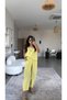 Women's New Season Yellow Summer Trousers Blouse Set - Butter Yellow - 3