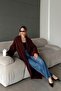 Long Loose Knitwear Cardigan Brown 8245 - 2