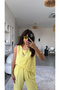 Women's New Season Yellow Summer Trousers Blouse Set - Butter Yellow - 8