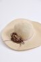 Straw Women's Beach Pool Garden Hat with Accessories Beige - 2
