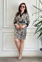 Polo Neck Leopard Patterned Belted Dress - 3
