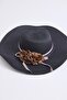 Straw Women's Beach Pool Garden Hat with Accessories Black - 2