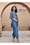 Blue Chevron Print Tunic and Harem Pants Set - 6
