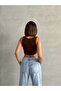 Brown Crop with Front Tie Detail Misscrp8001 - 6