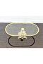 Glass Oval Small Boat Presentation with Cast Gold Frame and Square Feet - 3
