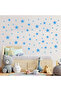 Baby Blue Star Wall Sticker 2.5-5-7.5-10cm Mixed Sizes - 155 Pieces