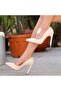 Hillar Pointed Toe Beige Stiletto Shoes - 4