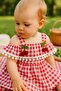 Pompon Cherry Plaid Dress/ Shoulder Detail Suspender Plaid Dress - 5