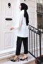 Drawstring Waist Zippered Short Cap White 3243 - 5